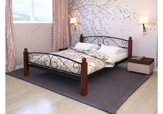 Кровать "Вероника" Lux Plus Черная 2,0*1,2м
