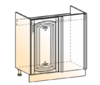 Шкаф рабочий под мойку угл. L800 (1 дв. гл.) (эмаль)